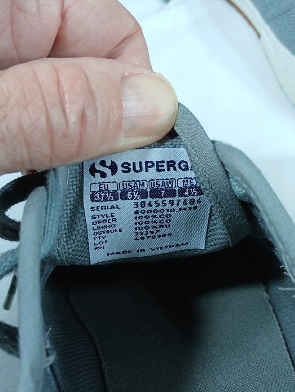 Superga womens Gray Canvas Low-Top Lace-Up Sneakers - Picture 5 of 10